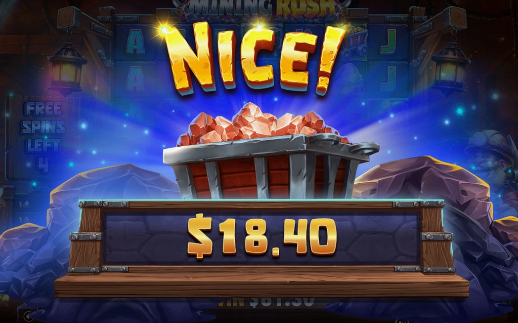 Win screen after a cluster of matching symbols pays